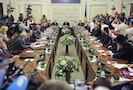 A general view of participants holds talks in the Ukrainian capital Kiev