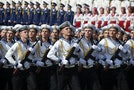 Sailors march during in the Ukraine's Independence Day military parade, in the center of Kiev