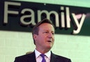 Britain's Prime Minister David Cameron speaks during a visit to Baillie Signs in Edinburgh