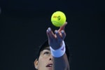 Ivanovic of Serbia serves to Sharapova of Russia during their women's singles semi-final match at the China Open tennis tournament in Beijing