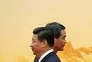 Hong Kong Chief Executive Leung walks past China's President Xi during welcoming ceremony of APEC forum in Beijing