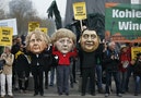 Environmental activists protest outside the Chancellery in Berlin