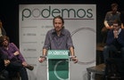 Pablo Iglesias, head of leftist group "Podemos", or "We Can", delivers a speech during the presentation of the party in Madrid