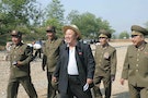 North Korean leader Kim Jong Un visits a construction site of a resort for scientists