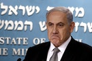 Israel's Prime Minister Netanyahu is pictured during a news conference at his office in Jerusalem