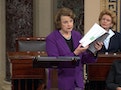 Video grab shows Senate Intelligence Committee Chairwoman Feinstein speaking on the floor of the U.S. Senate in Washington