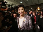 泰前總理盈拉（Yingluck-Shinawatra）昨天出席國會聽證會，為彈劾案辯護。Photo Credit：AP/ 達志影像