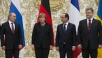 Angela Merkel, Vladimir Putin, Francois Hollande, Petro Poroshenko