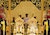 Brunei's newly wed royal couple, Prince Abdul Malik and Dayangku Raabi'atul 'Adawiyyah Pengiran Haji Bolkiah, sit during the "bersanding" or enthronement ceremony at their wedding in the Nurul Iman Palace in Bandar Seri Begawan
