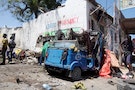 A view shows the scene of an Islamist militants attack in Somalia's capital Mogadishu