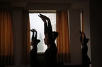 平壤學童宮的女學童在芭蕾舞課。攝於2015年5月7日。