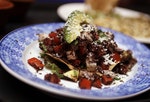 A dish that contains grasshoppers is seen at the Corazon de Maguey restaurant in Mexico City