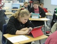Apple iPads in high school classroom.