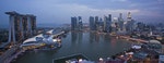 Skyline of Singapore's financial district and Marina Bay