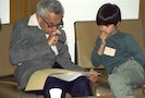 Paul Erdős teaching Terence Tao in 1985.