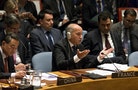 France's Foreign Minister Fabius speaks at the U.N. Security Council meeting on counter-terrorism in Manhattan, New York