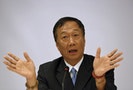 Gou, founder and chairman of Taiwan's Foxconn Technology, speaks during a news conference in New Delhi