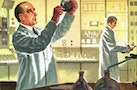 Illustration of Louis Pasteur in Lab