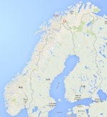 挪威要將圖中紅圈處，與芬蘭的國界往後退，將哈爾蒂峰的最高峰送給芬蘭｜Photo Credit: Google Map