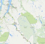 挪威當局計畫將圖中紅線處，也就是北邊國界向西方與北方各往內退後200公尺與150公尺，將哈爾蒂峰最高點送給芬蘭｜Photo Credit: Google Map
