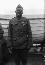 Henry Johnson in 1918, wearing his Croix de Guerre ｜Photo Credit: Private Needham Roberts public domain