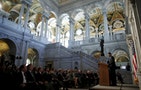 U.S. House Speaker Paul Ryan (R-WI) delivers a policy address from the Great Hall at the Library of Congress in Washington
