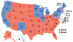 2000年美國總統選舉，高爾在美國西岸和東北贏出，但在家鄉及南部卻敗予小布希。 Photo Credit：wikipedia 