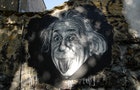 Albert Einstein painted portrait
