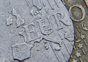 File photograph of detail of a European map, including Great Britain, on the face of a Euro coin