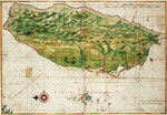 荷西殖民時期的橫置福爾摩沙島地圖，透露當時的台灣並非邊緣島嶼，而是掌握時代局勢的海洋核心樞紐。