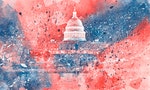 democracy Acrylic DC Capitol - Red White & Blue