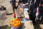 難民營內的Falafel跟炸物攤販
