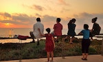 海灘＿夕陽＿家庭＿beach＿sunset_family