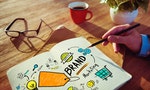 Businessman Writing Planning Marketing Brand Concept