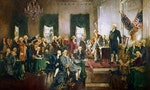 霍華德·錢德勒·克里斯蒂創作的油畫簽署美國憲法的情景 Scene at the Signing of the Constitution of the United States