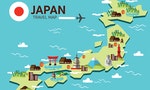 Japan landmark and travel map. Flat design elements and icons. vector illustration
