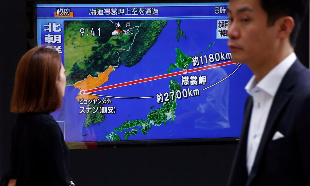 日本國防的噩夢成真：北韓試射導彈8年來首次飛越日本