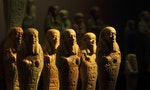 Egyptian mummy figurines reside in the Fine Arts History Museum, Vienna, Austria
