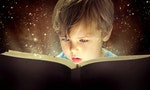 Little boy and the old magic book