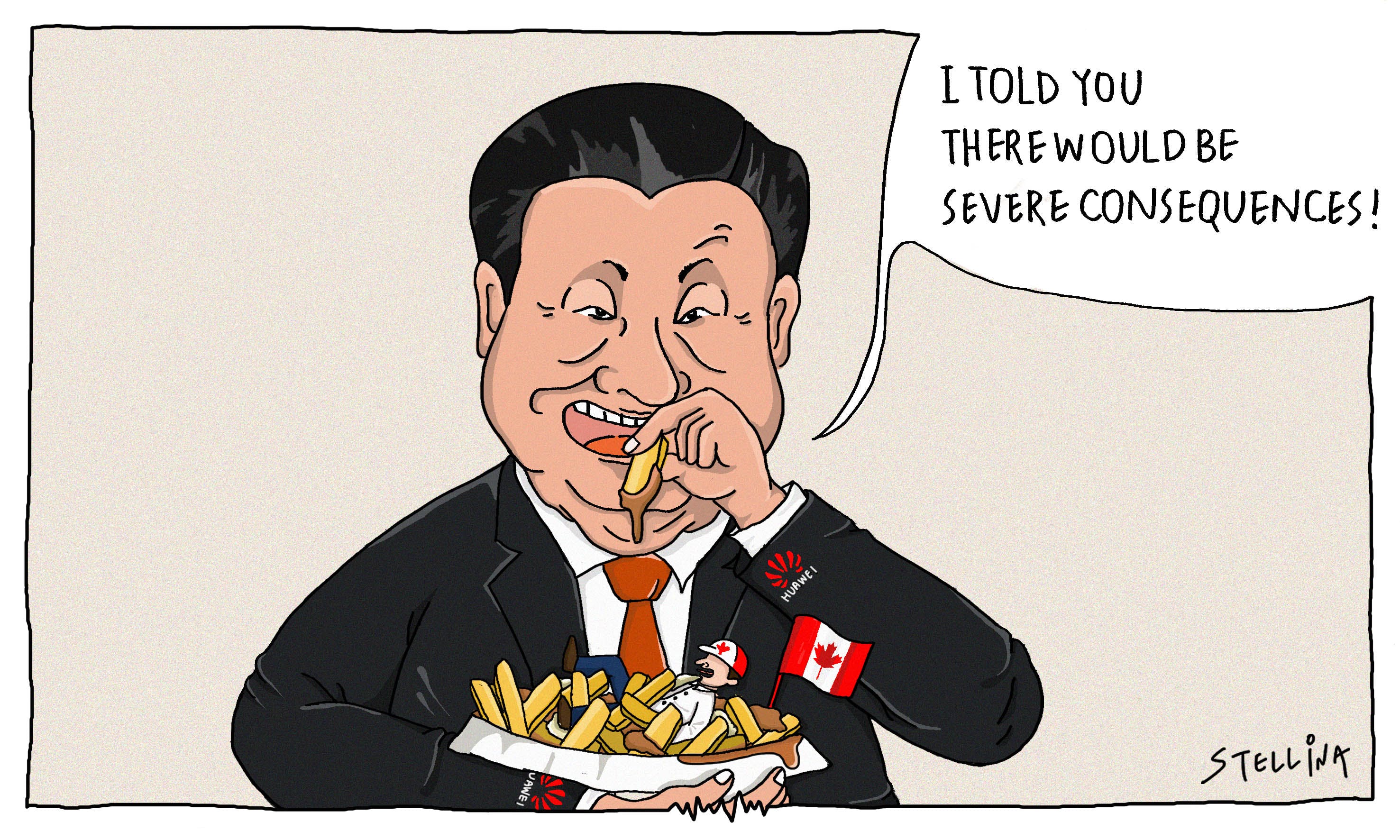 CARTOON: China Gets Carried 'Huawei' in Tit-for-Tat Canadian Retaliation 