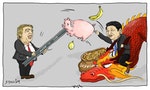 CARTOON: China and US Bare Trade War Teeth 