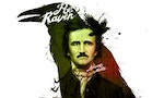 Edgar Allan Poe, drawing on isolated white background for print and web. Illustration, calligraphy for the interior. Painting graffiti on the wall. Design for a book or a collection of short stories.