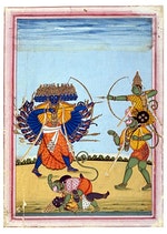 426px-Rama_and_Hanuman_fighting_Ravana,_