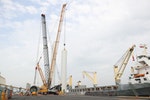 台中海洋示範風場　風力機塔架施工作業
