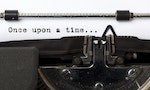 words "once upon a time" written with old typewriter - Image