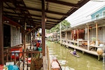 泰國水上市場一景。