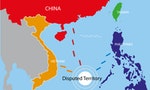 south sea Disputed Territory within the area of The Philippines, China and Vietnam. Editable Clip Art.