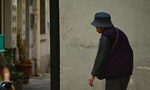 Shanghai, China -November 16, 2019: Old age, Old woman walk alone.the view from behind. An elder Chinese lady walking on the street.