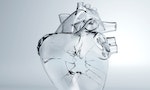 Heart of glass, ice heart, frozen heart, human heart real glass, concept 3d render