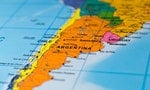 Map of Argentina Uruguay - shallow focus